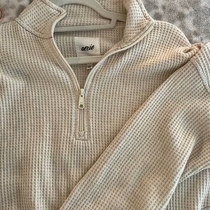 Cream colored waffle sweatshirt aerie